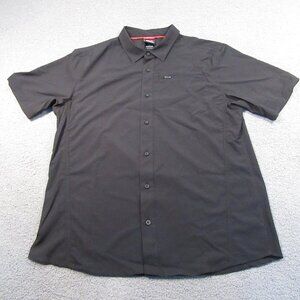 Gerry Men's XL Black Button Down Hiking Shirt Front Zip Pocket Lightweight